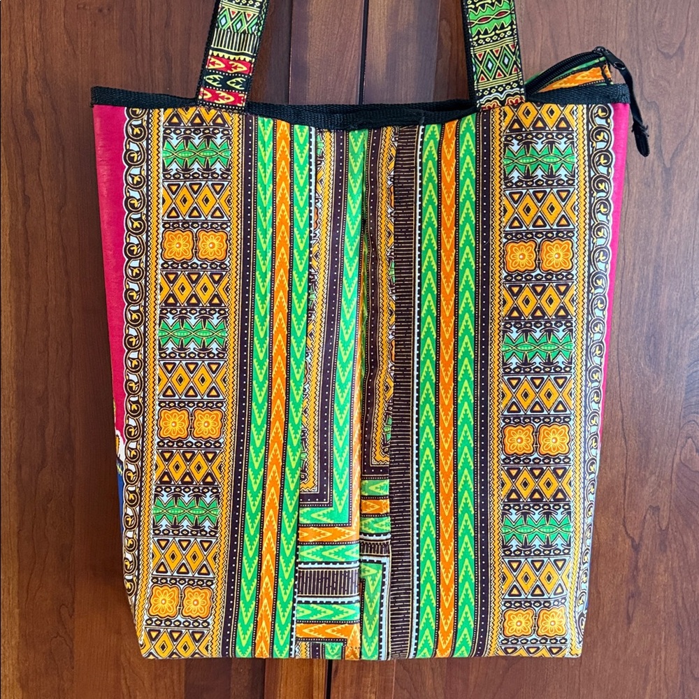 Colorful Dashiki Print Tote Bag - Picture 3 of 5